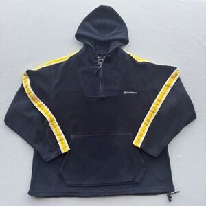 Vtg 90s Y2K American Eagle Mens 2XL Heavyweight Half Zip Fleece Hoodie Striped